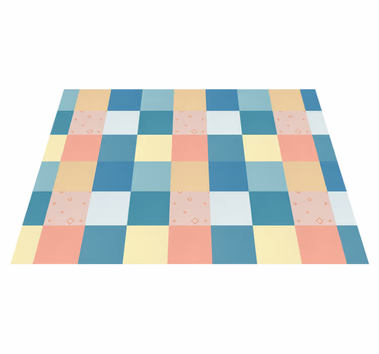 Geometric Pastel Checkerboard geometric rug - TenStickers