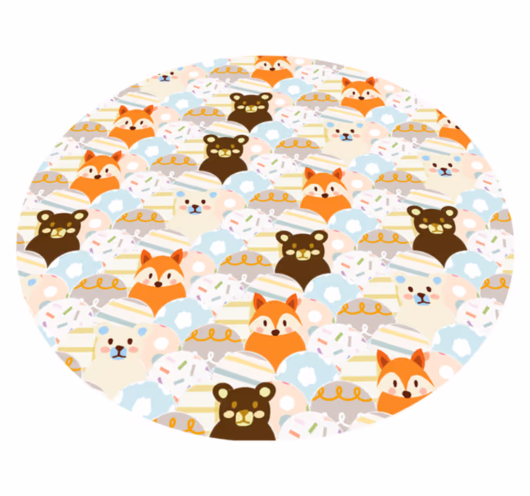 Adorable Animal Pattern kids rug - TenStickers