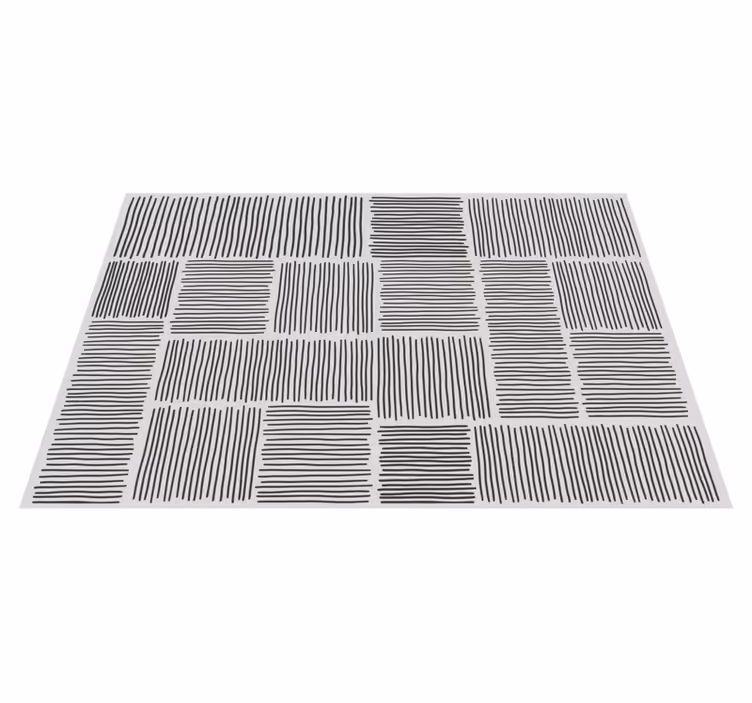Monochromatic Line Patterns striped runner rug - TenStickers