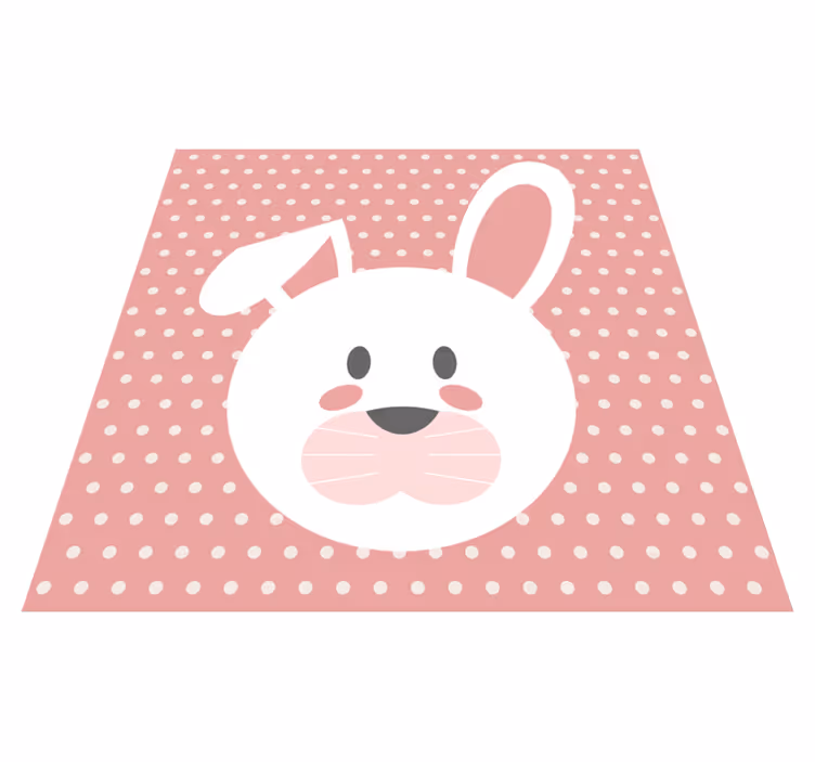 Polka dot bunny children's vinyl rug - TenStickers