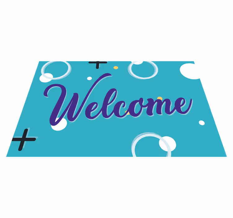 Cheerful Welcome Entrance custom rug - TenStickers