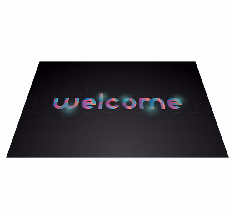 Colorful Welcome Text entrance hall vinyl rug - TenStickers