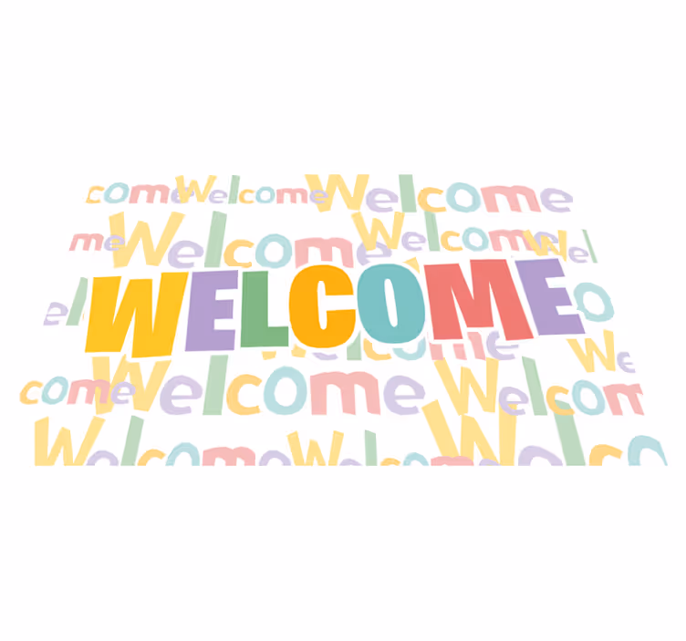 Colorful Welcome Typography custom rug - TenStickers