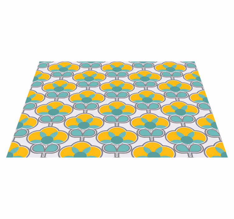 Geometric Floral Pattern geometric rug - TenStickers