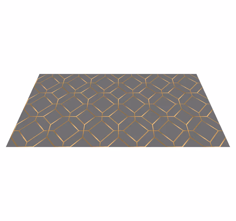 Geometric hexagon overlay vinyl rug - TenStickers