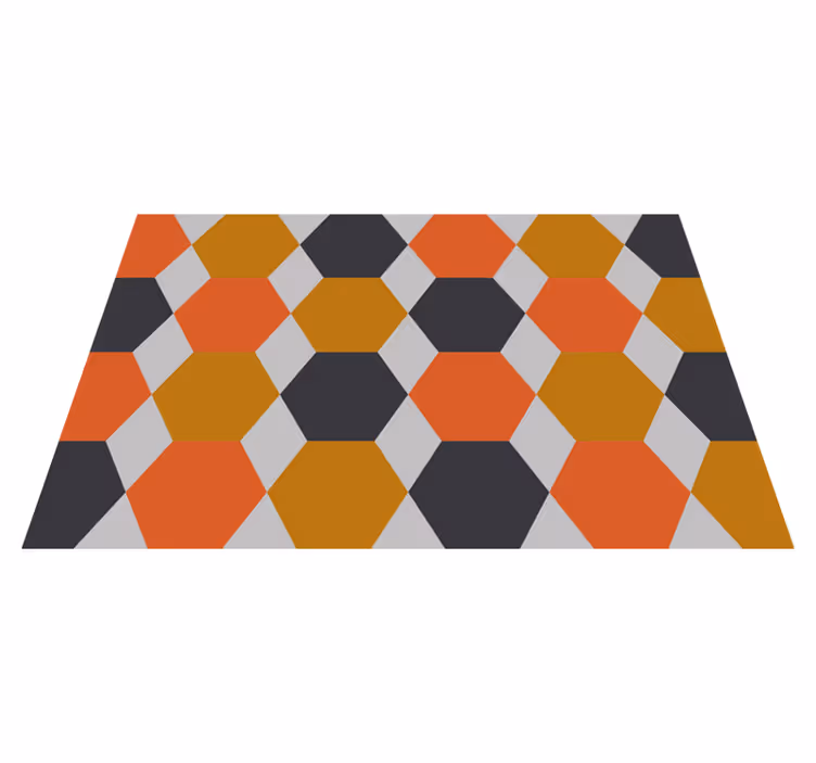 Hexagonal pattern geometric vinyl rug - TenStickers