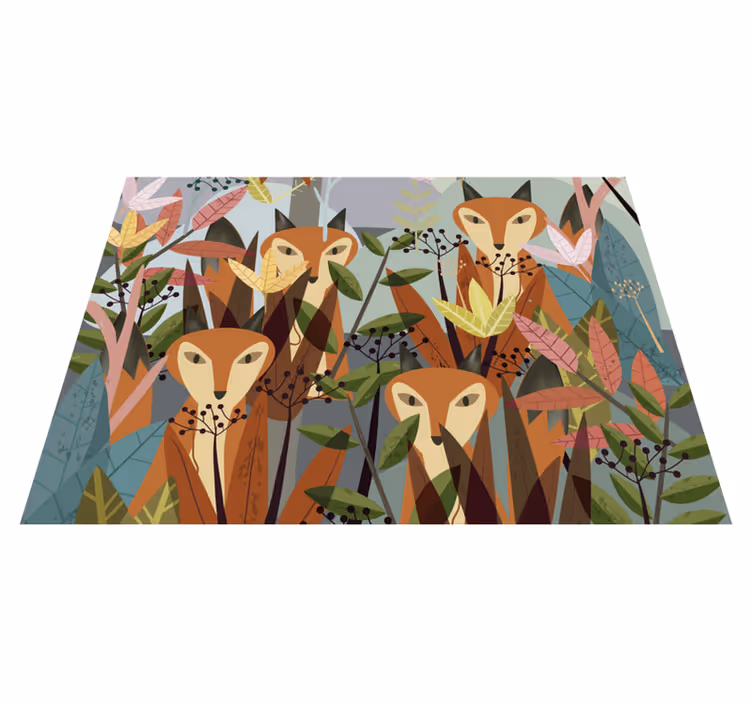 Forest fauna art animal vinyl rug - TenStickers