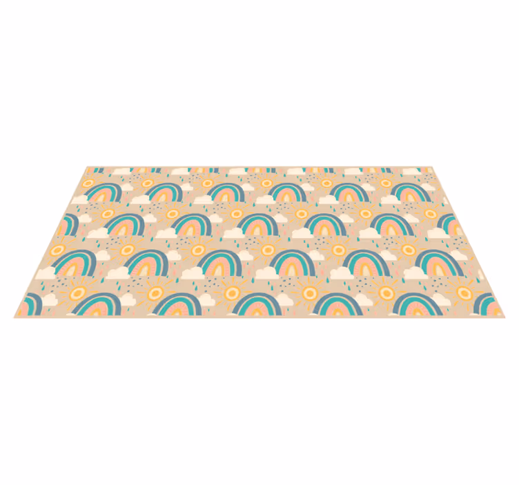 Cheerful rainbow pattern children's vinyl rug - TenStickers