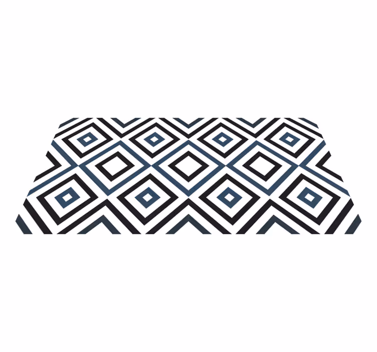 Aquamarine and black geometric pattern carpet - TenStickers