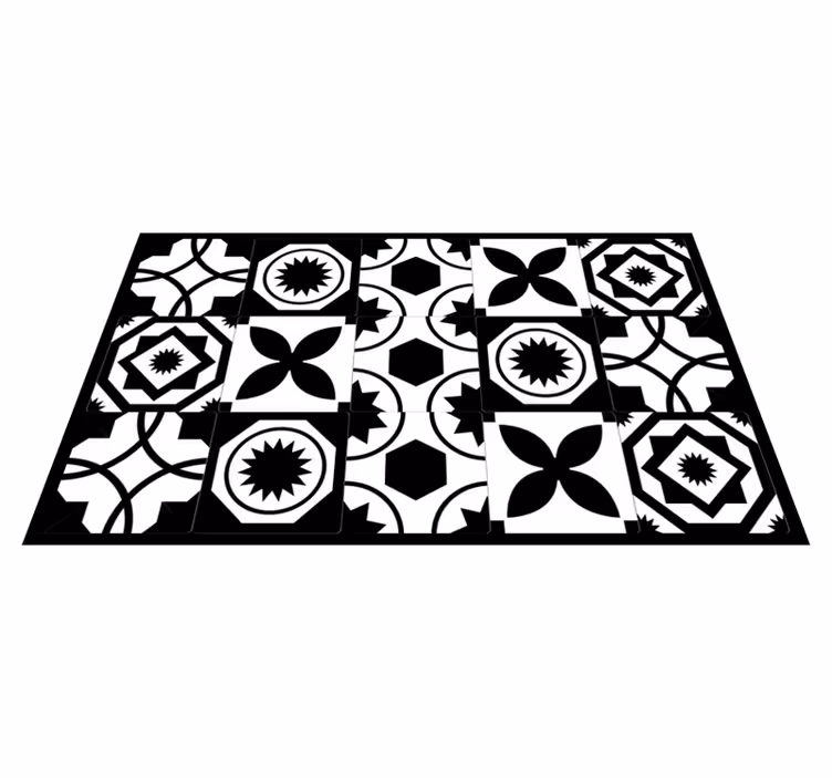 Contrasting patterns kitchen vinyl rug - TenStickers