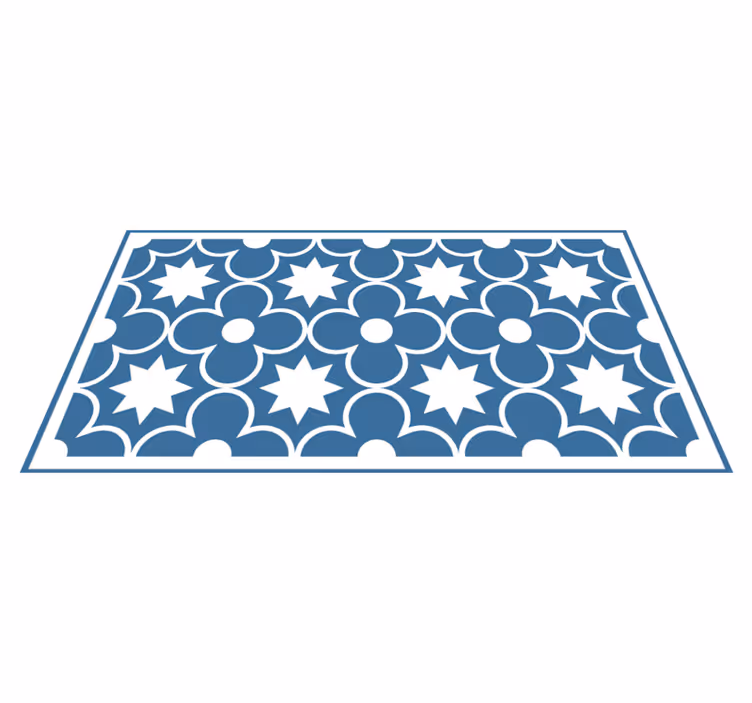 Traditional Motif tile vinyl rug - TenStickers