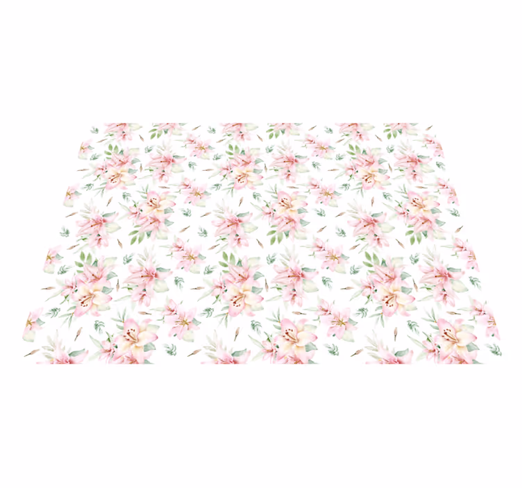Botanical Bloom Sophistication floral vinyl rug - TenStickers
