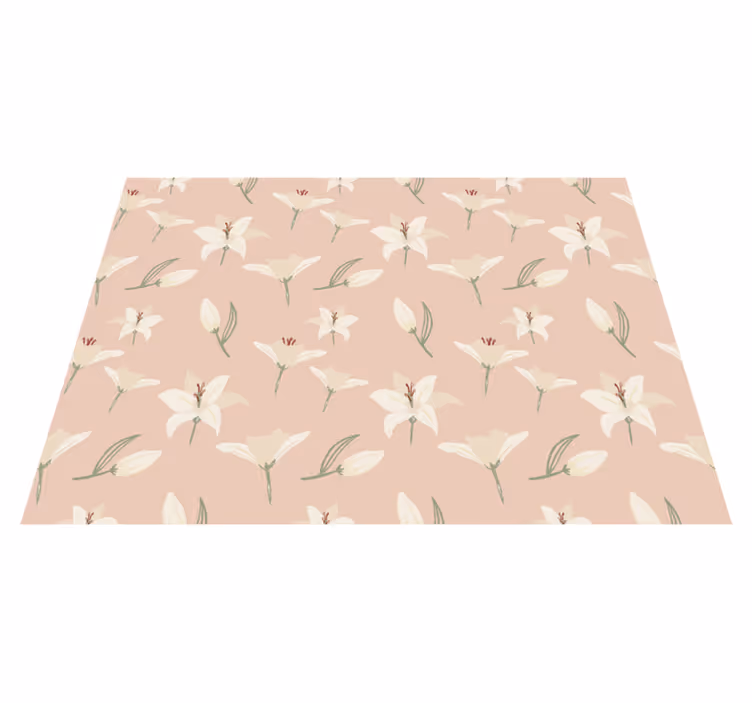 Botanical Soft Hues Grace floral vinyl rug - TenStickers