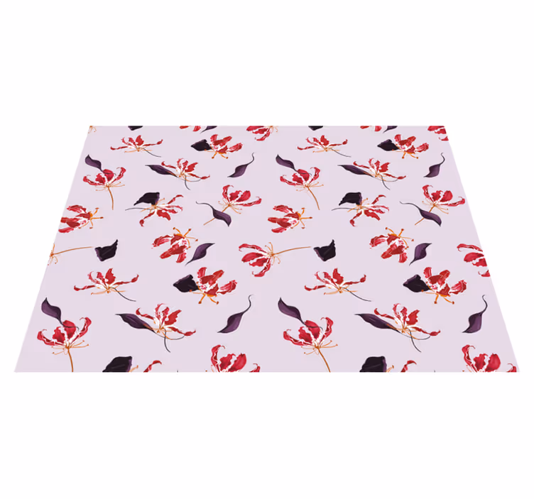 Floral Emblem Sophistication floral vinyl rug - TenStickers