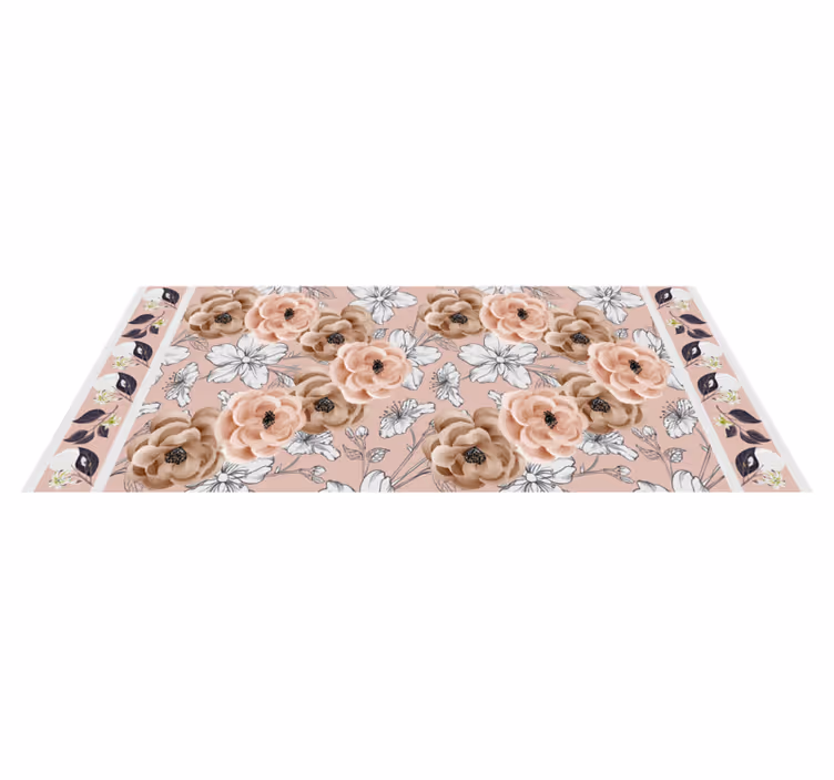 Botanical Floral Sophistication floral vinyl rug - TenStickers