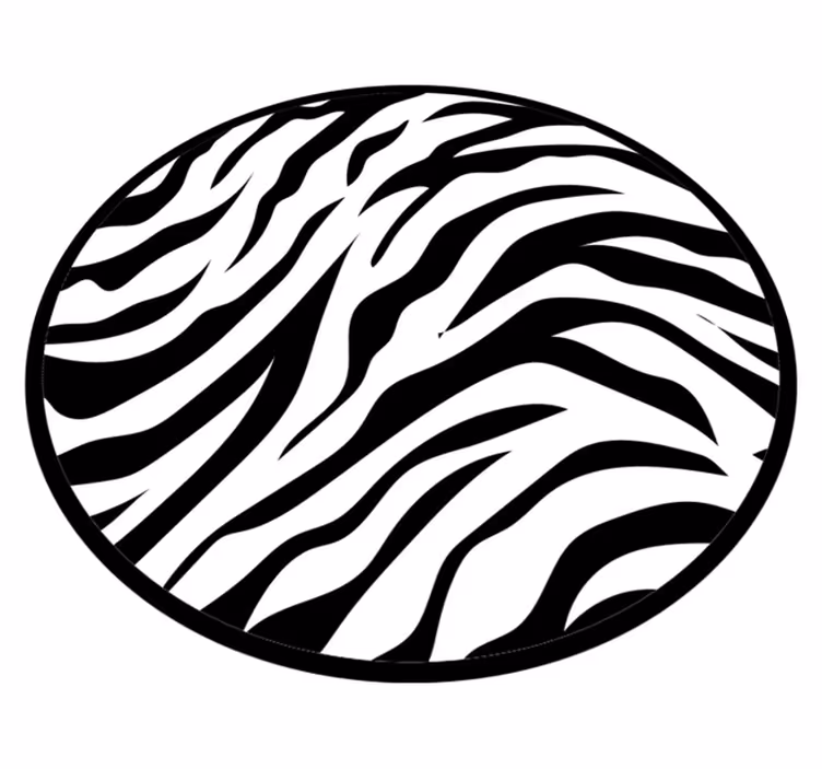 Zebra Stripe Circular Design Animal Print Carpet - TenStickers