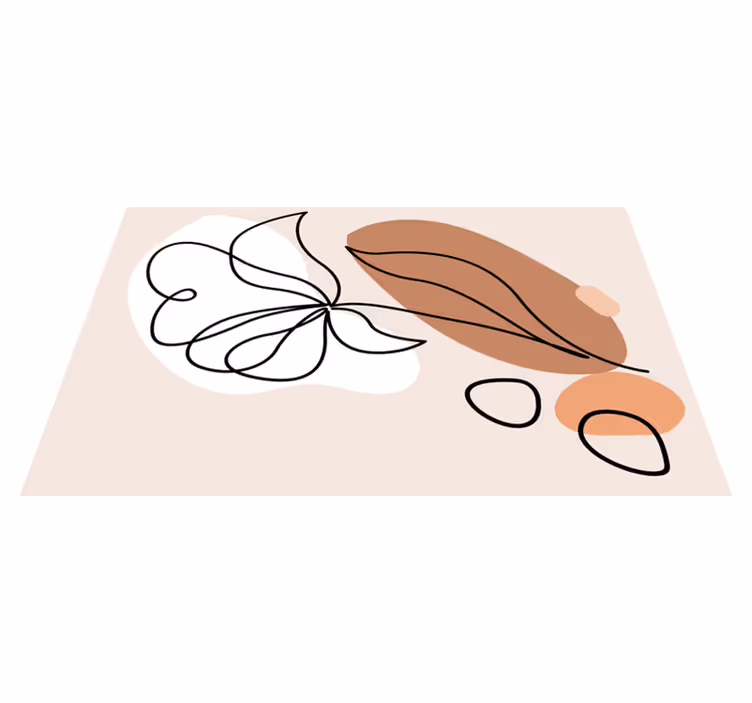 Floral vinyl rug with abstract floral design - TenStickers