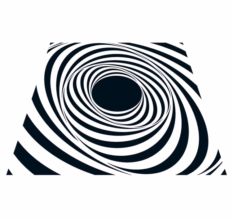 Black White Swirling Pattern Geometric Carpet - TenStickers
