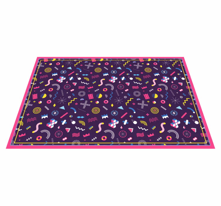 Colorful Geometric Shapes Area Rug - TenStickers