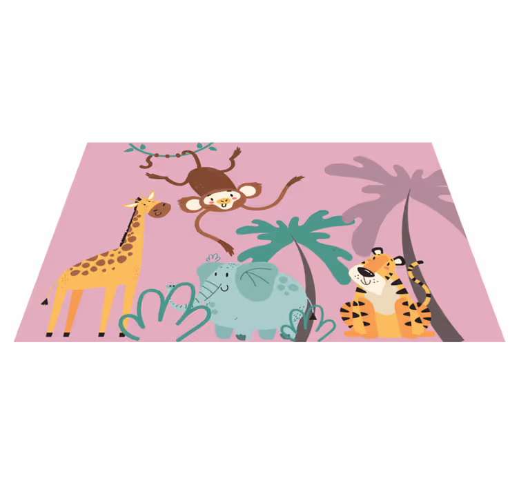 Cartoon Safari Animals Mat - TenStickers