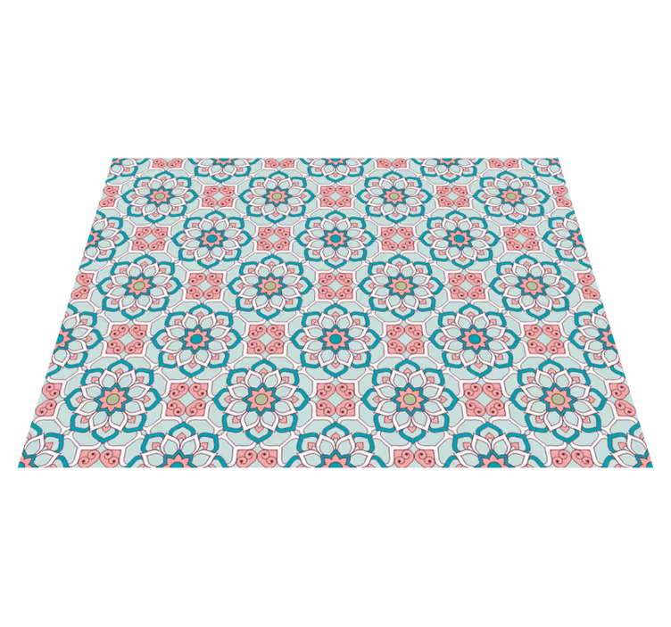 Tile effect pattern overlay vinyl rug - TenStickers