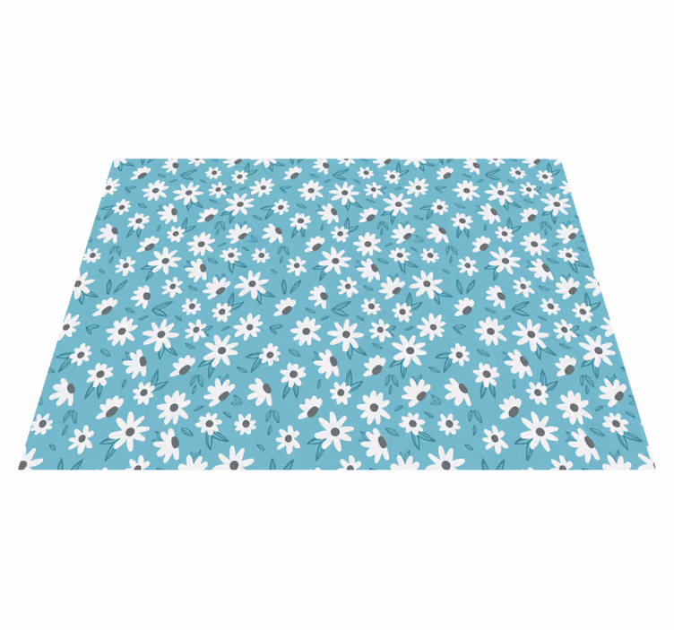 Floral vinyl rug floral patterned decor - TenStickers