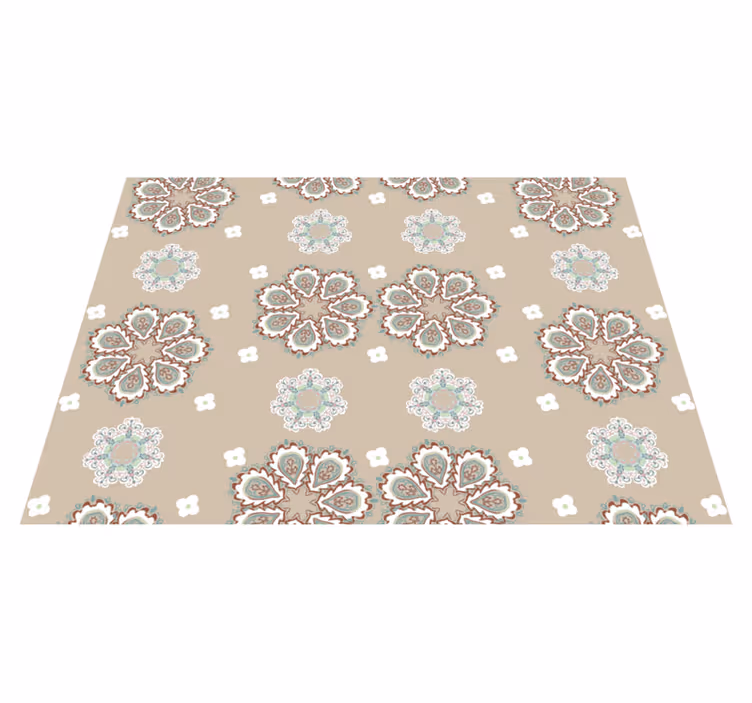 Mosaic elegant floral pattern flower rug - TenStickers