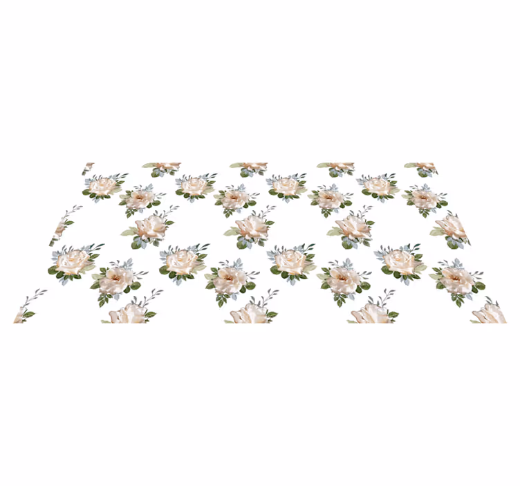 Elegant Floral Pattern Rug - TenStickers