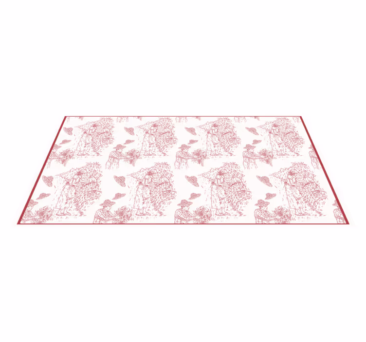 Pastoral Scene Toile Pattern Vintage Style Rug - TenStickers