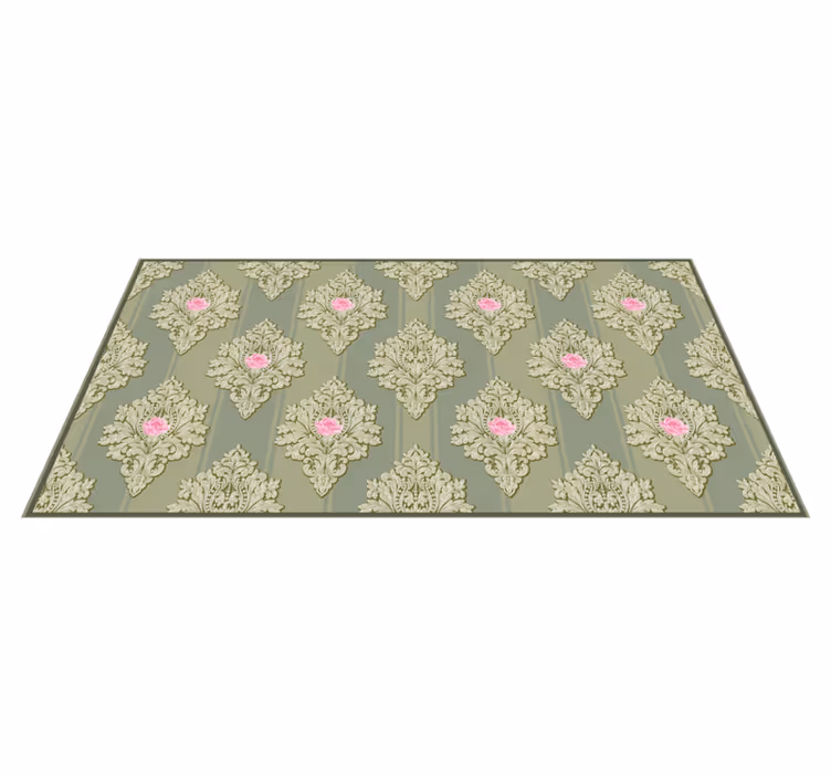 Vintage Flower Pattern Decor Floral Rug - TenStickers