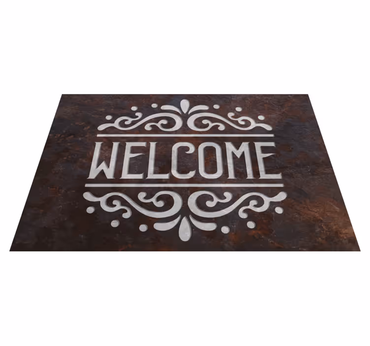 Old sign welcome entrance hall mat - TenStickers