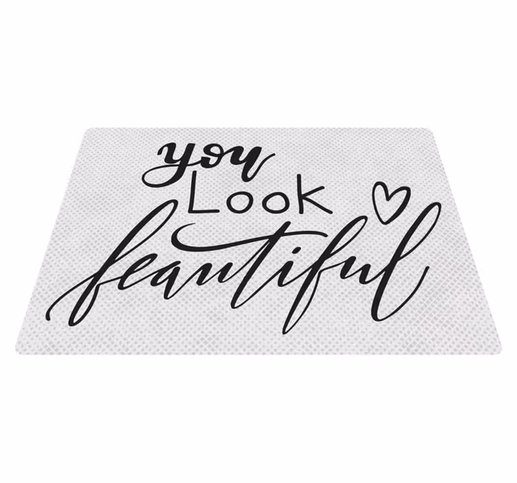 You look beautiful bathroom vinyl rug - TenStickers