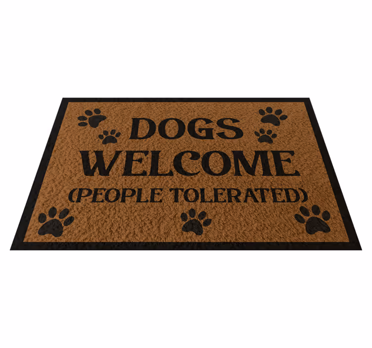 Dogs welcome custom vinyl rug - TenStickers