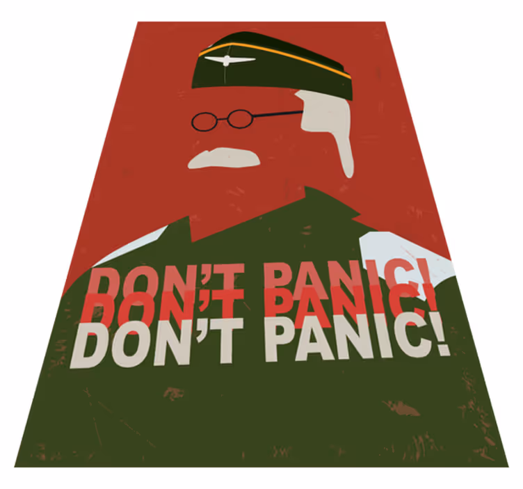 Don't panic vintage vinyl rug - TenStickers