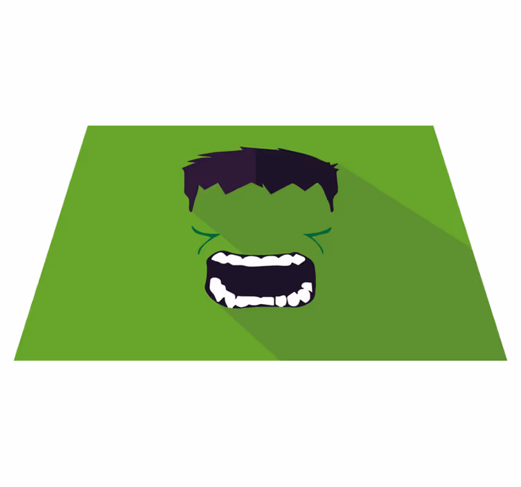 Green superhero vinyl rug for kids - TenStickers
