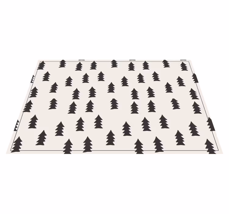 Vinyl rug pattern trees nordic - TenStickers