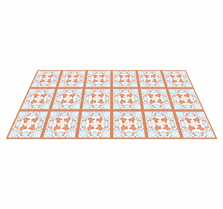 Floral Mediterranean Tiles tile carpet - TenStickers