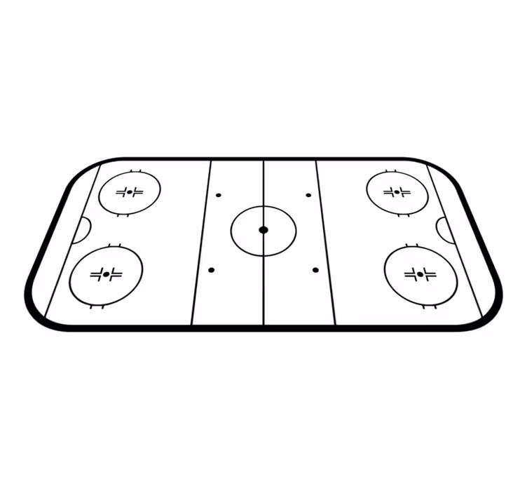 Ice hockey rink game kids vinyl rug - TenStickers