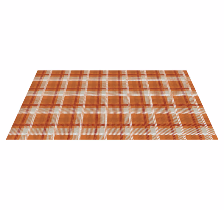 Plaid patterned warmth living room vinyl rug - TenStickers