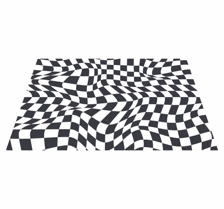 Distorted checkered modern flooring - TenStickers