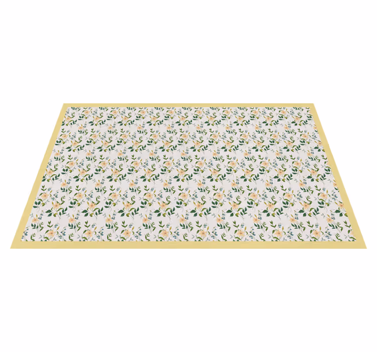 Yellow cottagecore flowers Vintage rug - TenStickers