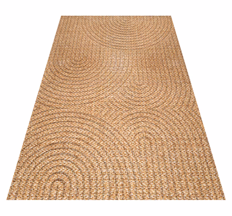 Brown Circle Pattern Vinyl Rug - TenStickers