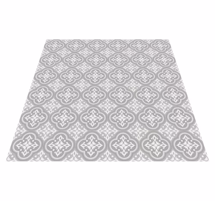 Grey hydraulic tiles kitchen vinyl rug - TenStickers