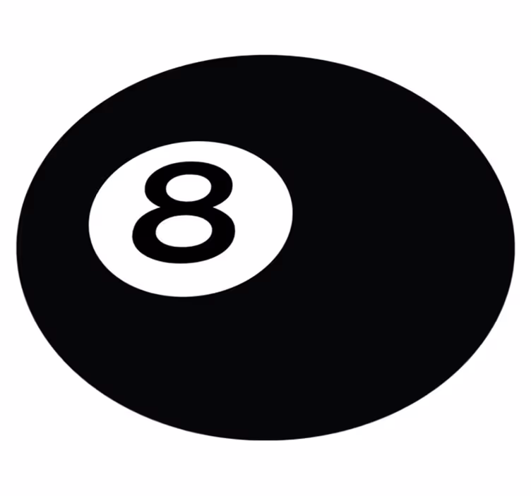 Snooker number 8 ball circular mat - TenStickers
