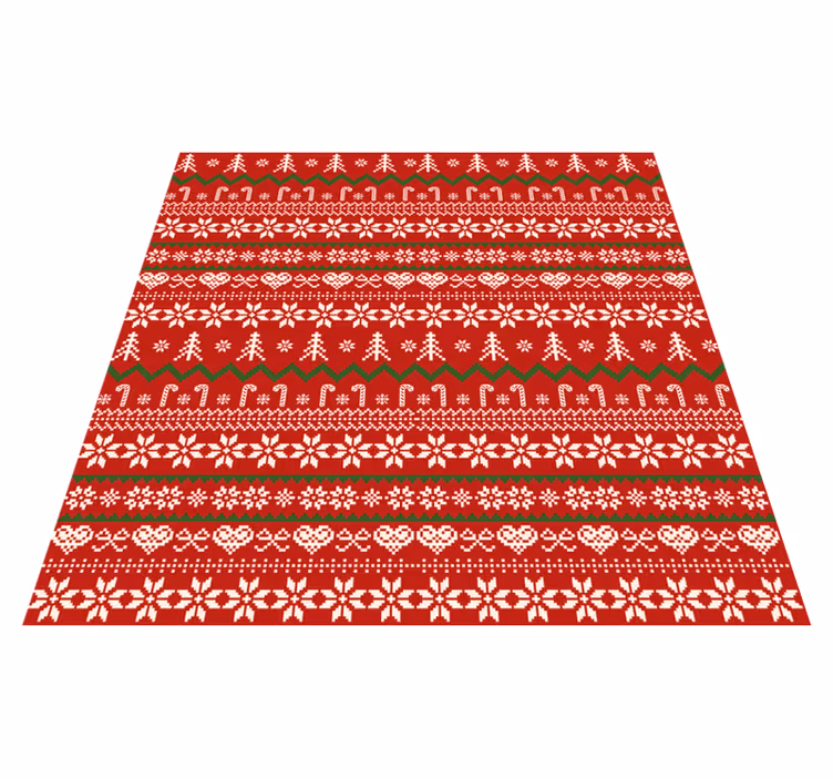Textile pattern Christmas floor mat - TenStickers