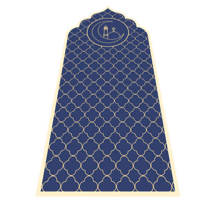 Moroccan-inspired pattern blue floor rug - TenStickers