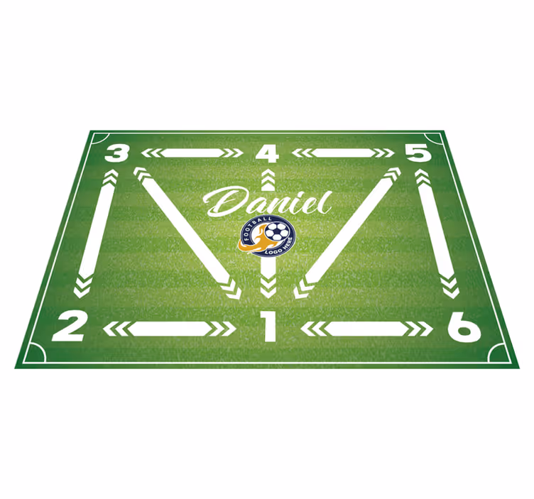 Football training rectangular vinyl rug - TenStickers