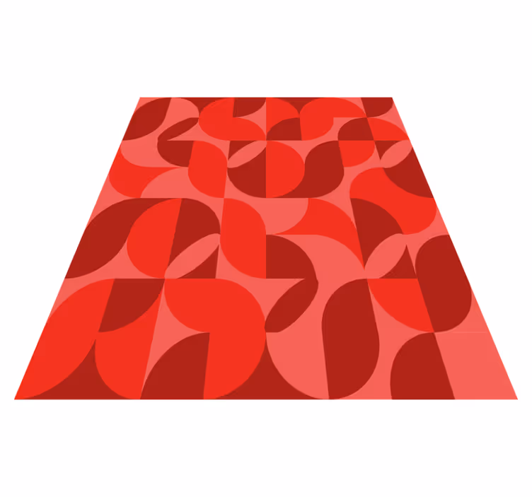 Red retro design living room rug - TenStickers