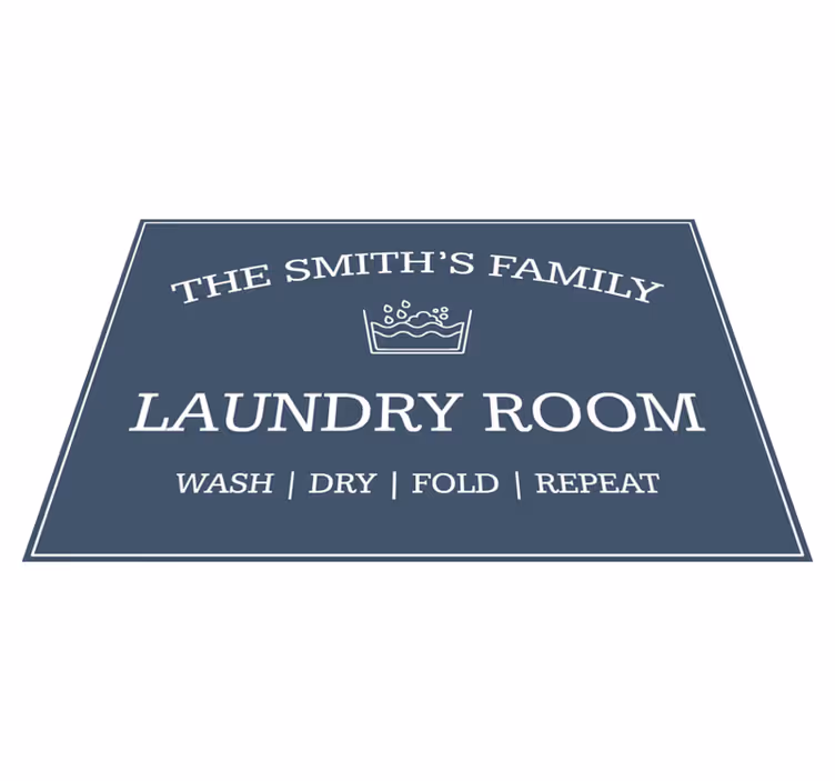 Family Laundry Room Personalised Floor Rug - TenStickers