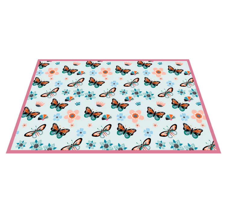 Flowers and butterflies bedroom carpet - TenStickers